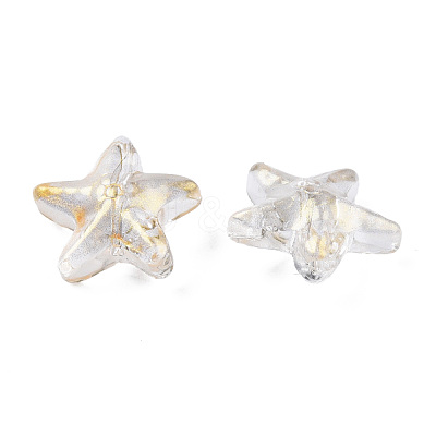 Transparent Spray Painted Glass Beads GLAA-N035-027-D01-1