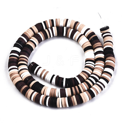 Handmade Polymer Clay Beads Strands CLAY-R089-6mm-090-1