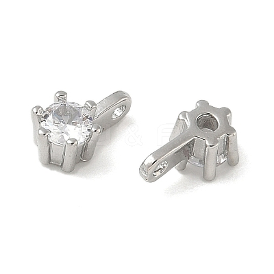 Brass Pave Clear Cubic Zirconia Charms CU-CBA9FFD-11P-06-1