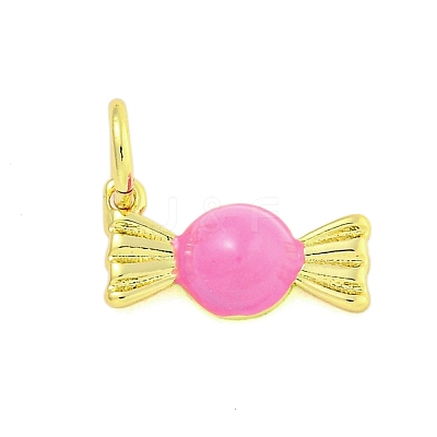 Rack Plating Brass Enamel Pendants KK-U021-04E-G-1