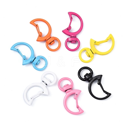 Spray Painted Alloy Swivel Snap Hooks Clasps PALLOY-T080-13-NR-1