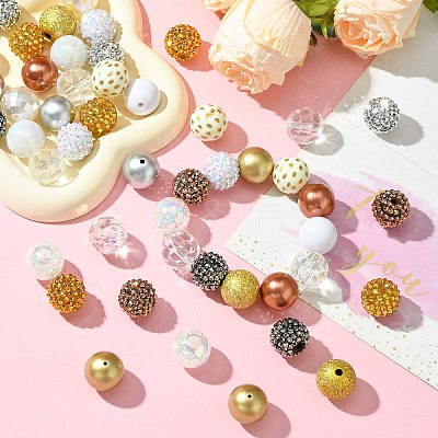 50 Pcs DIY Resin Rhinestone Graduated Beads Bracelets Making Kits DIY-CJ0002-47-1