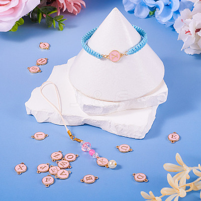 26Pcs Alloy Enamel Letter A~Z Connector Charms FIND-TAC0028-14C-1
