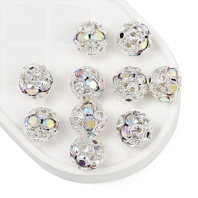 Brass Rhinestone Beads RB-A011-8mm-28S-1
