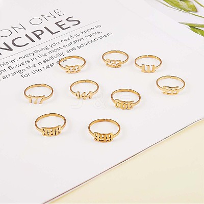 Number Pendant Necklace & Open Cuff Ring JX201A-1