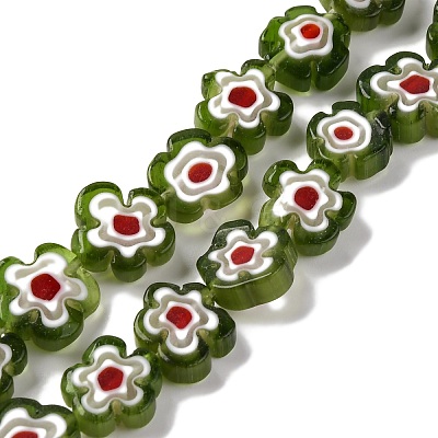 Handmade Millefiori Lampwork Beads Strands LAMP-G164-03K-1