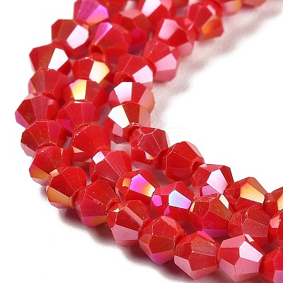 Opaque Solid Color Electroplate Glass Beads Strands EGLA-A039-P4mm-B02-1