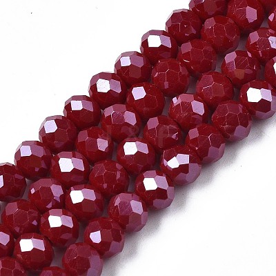 Electroplate Glass Beads Strands EGLA-A034-P8mm-A13-1