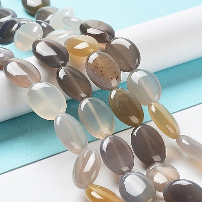 Natural Grey Agate Beads Strands G-L164-A-37-1