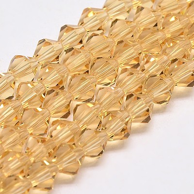 Imitate Austrian Crystal Bicone Glass Beads Strands GLAA-F029-4x4mm-18-1