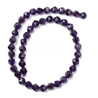 Faceted Natural Amethyst Beads Strands G-K066-09-8mm-01-1