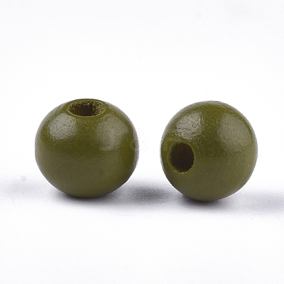 Painted Natural Wood Beads WOOD-S049-05E-1