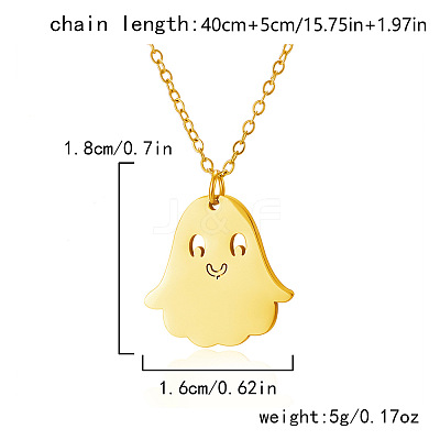 Halloween 304 Stainless Steel Laser Cut Pendant Necklaces FS-WG247A7-05-1