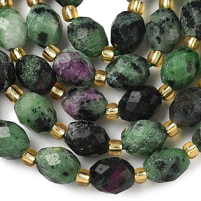 Natural Ruby in Zoisite Beads Strands G-F809-A49-01-1