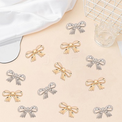 12Pcs 2 Colors Bowknot Alloy Decorative Buckles FIND-CP0003-71-1