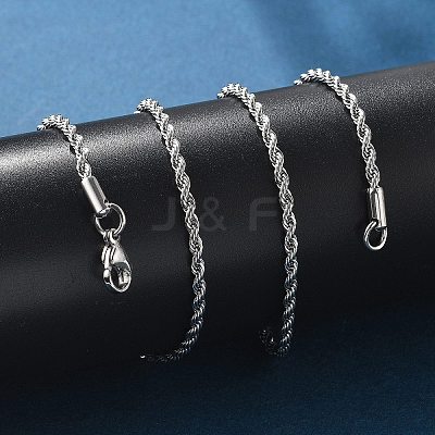 Non-Tarnish 304 Stainless Steel Rope Chain Necklaces X-NJEW-F226-03P-03-1