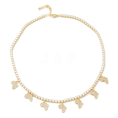 Brass Micro Pave Clear Cubic Zirconia Choker Necklaces NJEW-H308-05G-1
