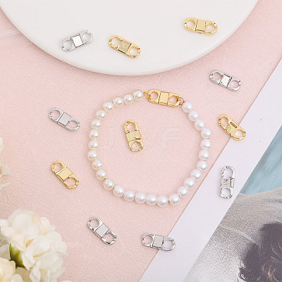 12Pcs 2 Colors Rack Plating Brass Fold Over Clasps KK-CA0002-66-1