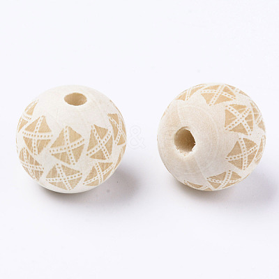 Unfinished Natural Wood European Beads LS-WOOD-S057-021B-1