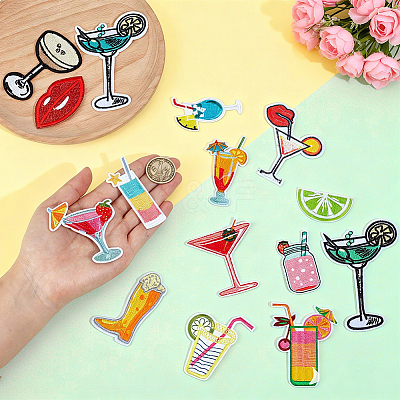 15Pcs 15 Styles Computerized Embroidery Polyester Iron on/Sew on Patches PATC-PH0001-81-1