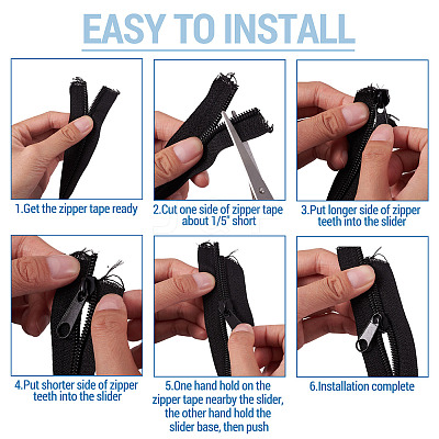 2 Bags 2 Colors Nylon Closed-end Zipper DIY-TA0014-72B-1