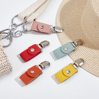 5Pcs 5 Colors Iron Hat Clips FIND-WR0010-59A-1