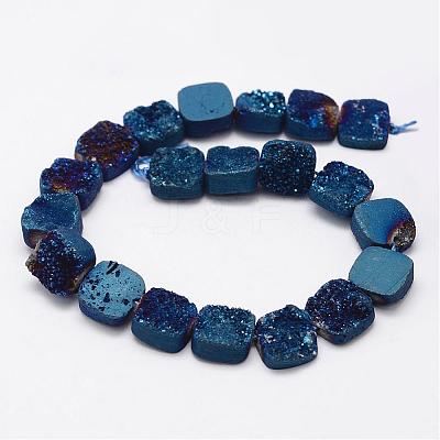 Electroplated Natural Druzy Quartz Crystal Bead Strands G-G943-01-1