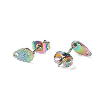 Ion Plating(IP) 304 Stainless Steel Stud Earring Findings STAS-O119-12A-M-1