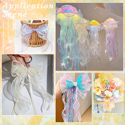 4 Rolls 4 Colors Polyester Organza Ribbon PAAG-CY0001-03A-1
