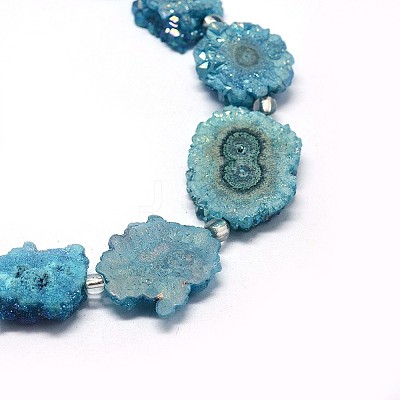 Natural Druzy Quartz Crystal Beads Strands G-F582-A12-1