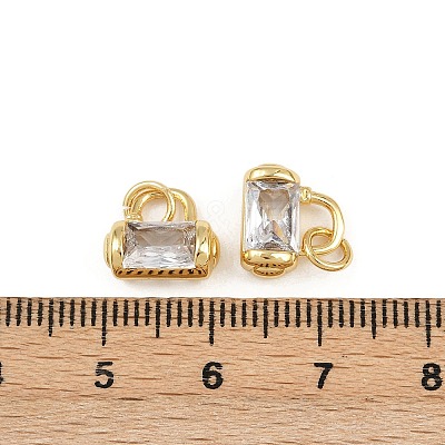Brass Micro Pave Clear Cubic Zirconia Charms KK-A269-37G-1