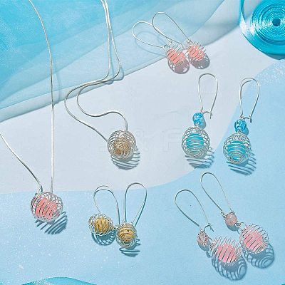 Iron Wire Spiral Bead Cages LS-X-IFIN-R231-14mm-P-1