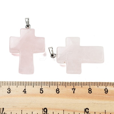 Natural Rose Quartz Pendants G-A231-02F-1