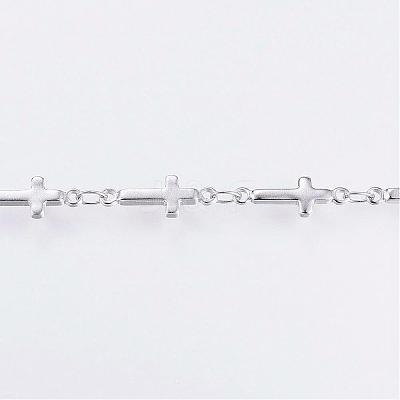 Tarnish Resistant Handmade 304 Stainless Steel Bar Link Chains STAS-G038-21P-1
