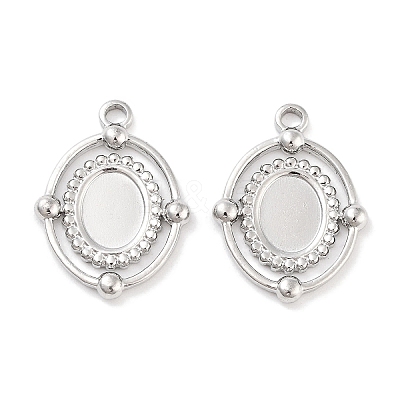 Non-Tarnish 304 Stainless Steel Pendant Cabochon Settings STAS-P364-07P-1