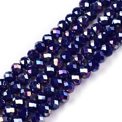 Electroplate Glass Beads Strands EGLA-A044-P3mm-B07-1