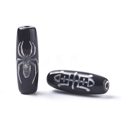 Tibetan Style Longevity & Spider Pattern dZi Beads TDZI-D008-16-1