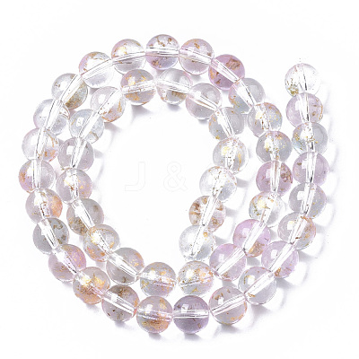 Transparent Spray Painted Glass Bead Strands GLAA-N035-03C-B07-1