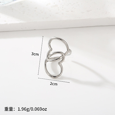 Adjustable 201 Stainless Steel Cuff Open Rings WG1A63A-01-1