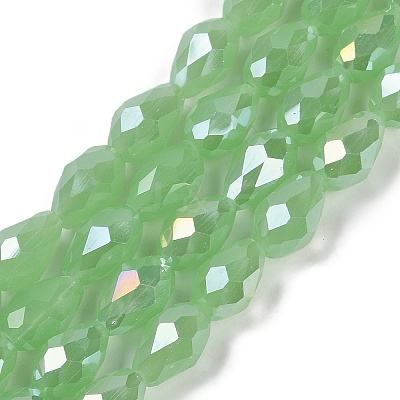 Opaque Solid Color Electroplate Glass Beads Strands EGLA-N013-J6mm-B04-1