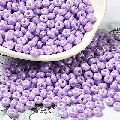 Baking Paint Luster Glass Seed Beads SEED-B001-04A-09-1