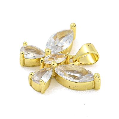 Real 18K Gold Plated Brass with Glass Pendants KK-R159-09A-G-1