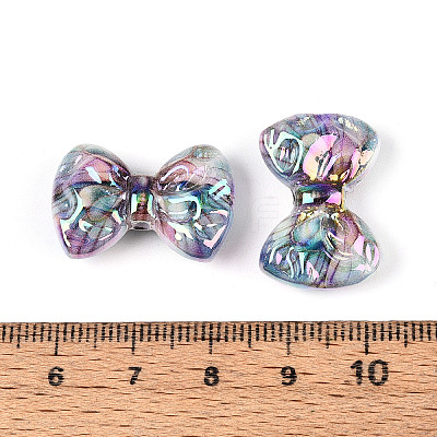 UV Plating Printed Opaque Acrylic Beads PACR-N017-04A-1
