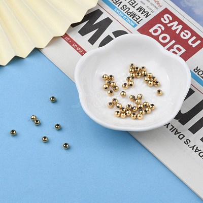 Round PVD Vacuum Plating 304 Stainless Steel Beads X-STAS-F105-03-4mm-1