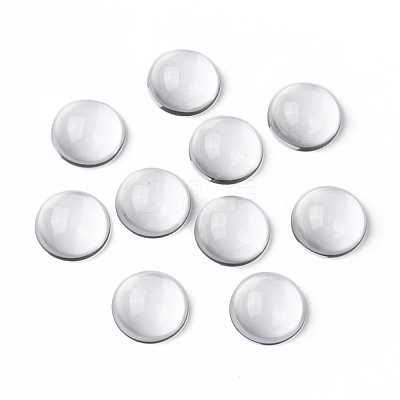 Transparent Half Round Glass Cabochons GGLA-R027-25mm-1