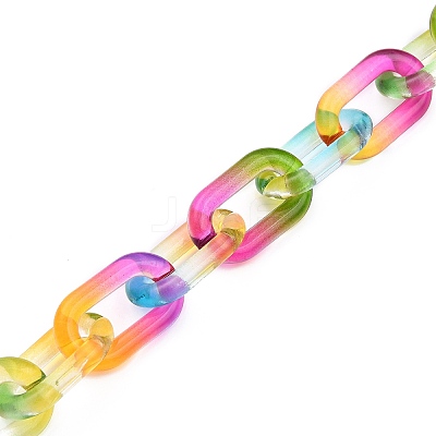 Handmade Two Tone Transparent Acrylic Cable Chains AJEW-JB00840-05-1