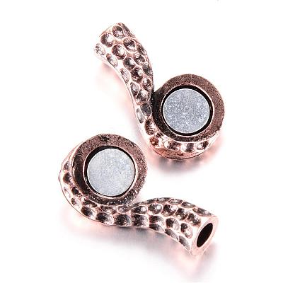 Alloy Magnetic Clasps with Glue-in Ends PALLOY-T006-01R-1