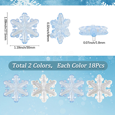 36Pcs 2 Colors Luminous Transparent Acrylic Beads OACR-SC0002-78-1