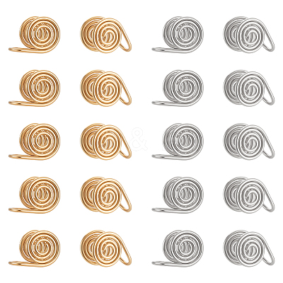 20Pcs 304 Stainless Steel Spiral Pad Cuff Earrings KK-UN0005-21-1