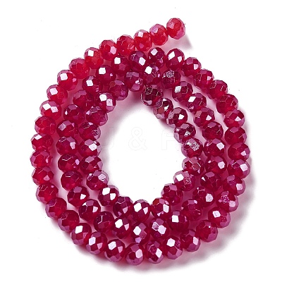 Baking Electroplate Glass Beads Strands DGLA-A039-J6MM-B02-1